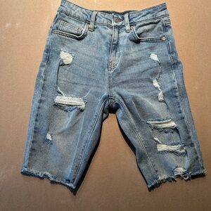 Distressed Denim shorts